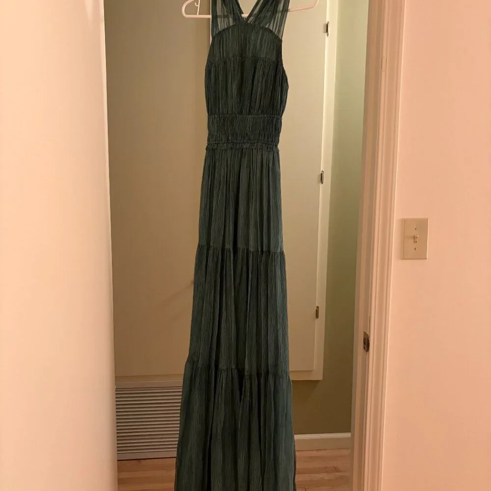 Ulla Johnson Freesia Maxi Gown in Kelp (Blue-Green) in Pristine Condition - Picture 8 of 9